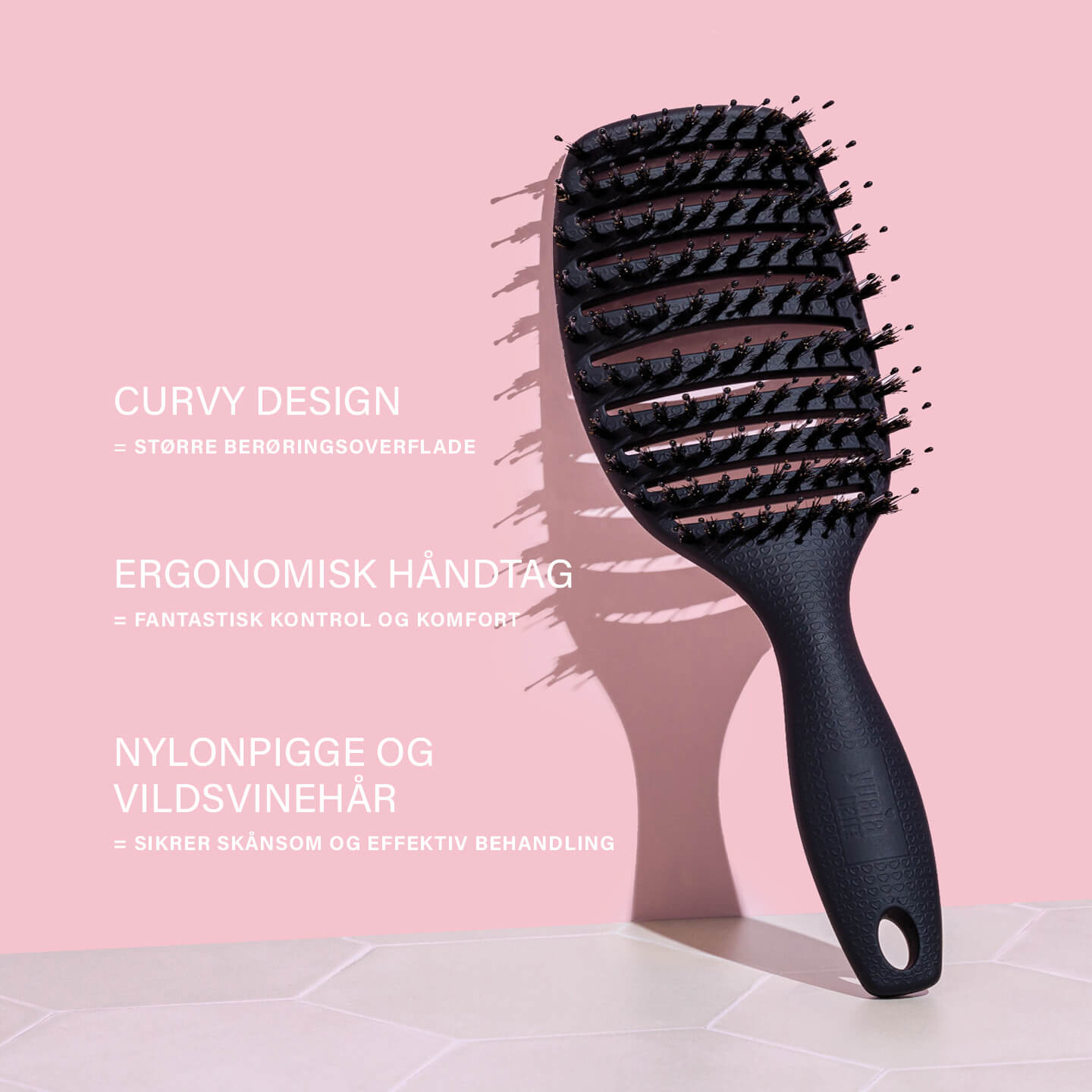 Curvy Brush - Hårbørste med vildsvinehår