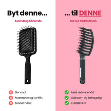 Curved Paddle Brush - Hårbørste med vildsvinehår