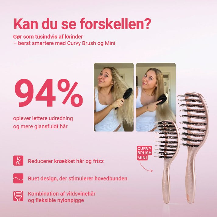 Mini Curvy Brush - Hårbørste med vildsvinehår