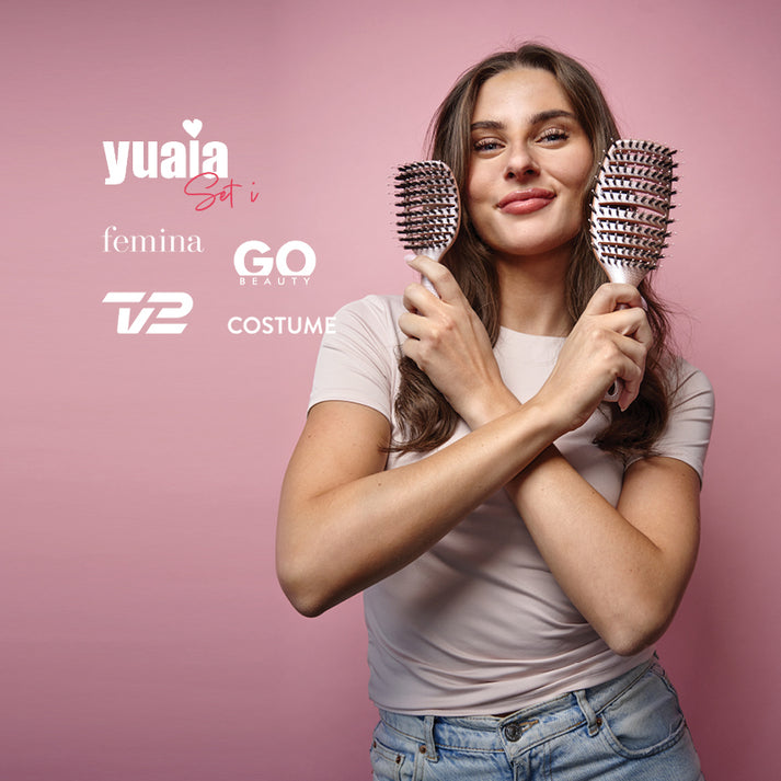 Mini Curvy Brush - Hårbørste med vildsvinehår