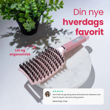 Curved Paddle Brush - Hårbørste med vildsvinehår