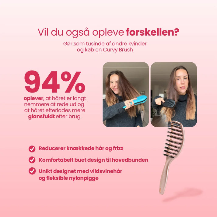 Curvy Brush - Hårbørste med vildsvinehår