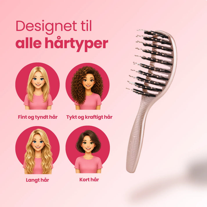 Mini Curvy Brush - Hårbørste med vildsvinehår