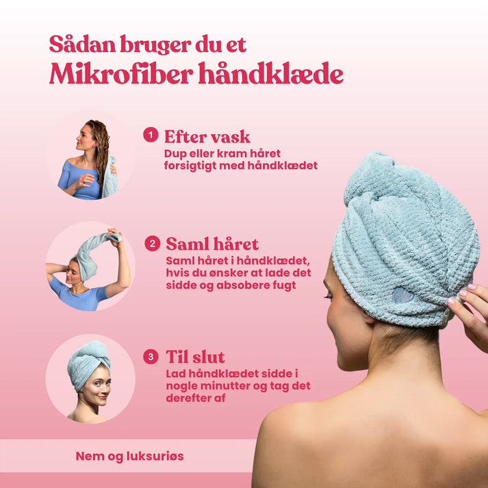 Mikrofiber håndklæde til hår