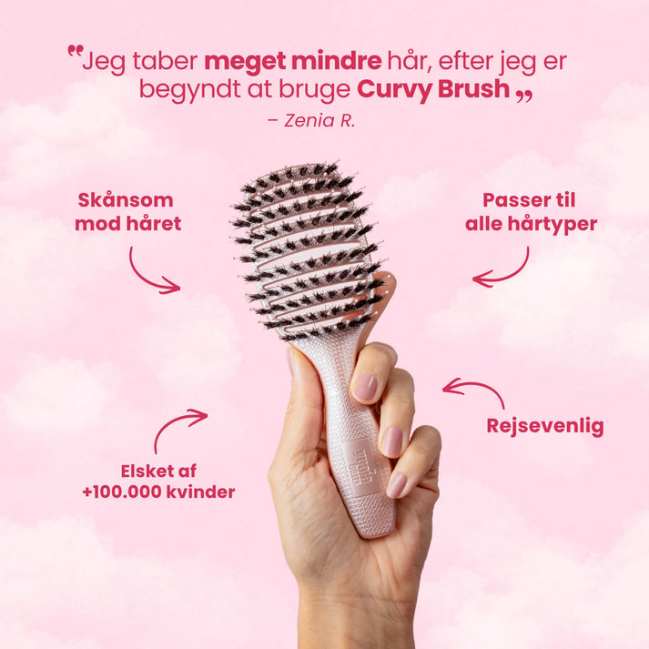 Mini Curvy Brush - Hårbørste med vildsvinehår